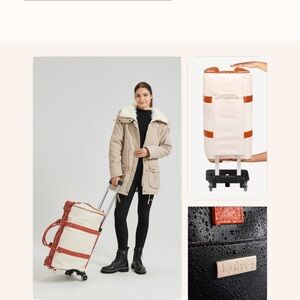 1 New Cream LUHXE TRAVEL BAG 2.0 w/rollers. Pack smarter, travel lighter.